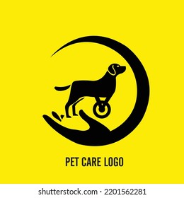 Plantilla de diseño del logotipo de mascotas. Plantilla de diseño del logotipo de cuidado de mascotas y vectores de cuidado manual.