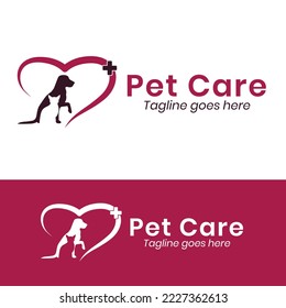 Pet care logo design template. Veterinary clinic, hospital logo