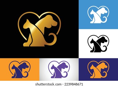 Pet care logo design template. Animal logo design vector icon illustration
