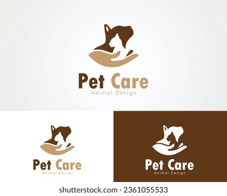 pet care logo design template. pet car vector icon illustration