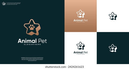 Pet care logo design template