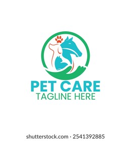 pet care logo design template, animals lovers