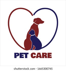 Pet care logo design vector