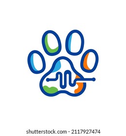 pet care logo design vector illustration