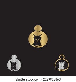 Pet Care Logo with Dog, Cat, Bird and human Symbols