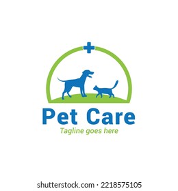 Pet Care Logo with Dog and Cat