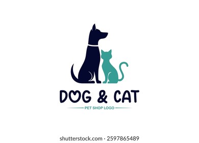 Pet care logo. Dog and cat logo design. Pet shop logo