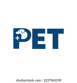 logotipo de cuidado de mascotas, mascota, perros y gatos portadores de cara, letra p con perro, letra c con mascota