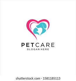 Pet care logo template. Vector , logo design inspiration