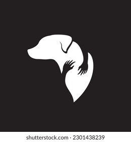 pet care logo vector icon on black background  illustration design 