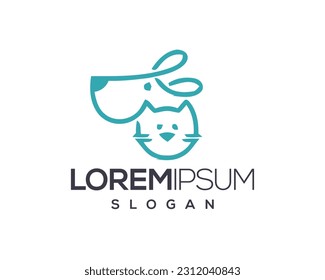 pet care, pet love, dog and cat, fur, happy, illustration, kitten, kitty, logo, love, paw, pet, puppy, shop, sitting, small, vector, veterinarian, veterinary, pet logo
