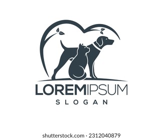 pet care, pet love, dog and cat, fur, happy, illustration, kitten, kitty, logo, love, paw, pet, puppy, shop, sitting, small, vector, veterinarian, veterinary, pet logo
