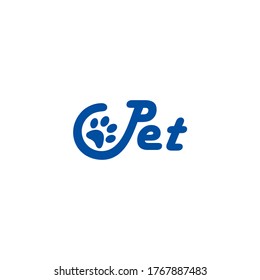 Pet Care modern logo inspiration, vector illustration animal footprint symbol.
