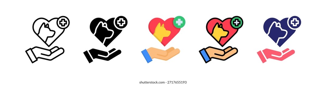 Cuidado de mascotas Icono de Estilo Múltiple Conjunto de Colección..