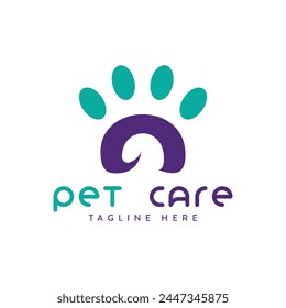 Pet Care paw care pet community Vector Design Logo Template