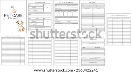 Pet Care Planner Template Design
