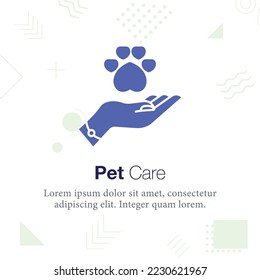 Cuidado de mascotas, Guardar animales, ilustración de icono vectorial
