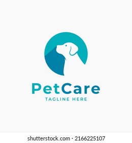 Pet Care Shop Animal Logo with Dog and Cat Silhouette Symbol for Store, Veterinary Clinic, Hospital, Shelter, Business Services