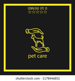 pet care  sketch vector icon