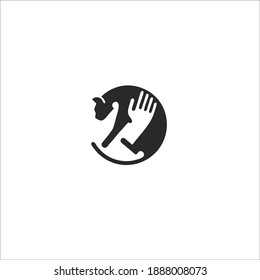 Logotipo del símbolo del cuidado de mascotas. Ilustración vectorial.