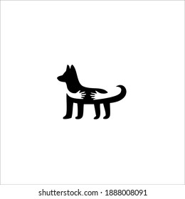 Logotipo del símbolo del cuidado de mascotas. Ilustración vectorial.