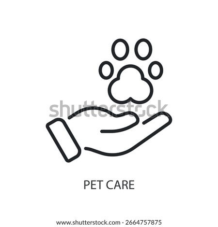 Pet care thin line vector icons.