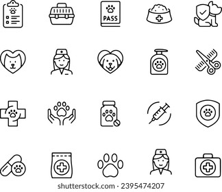 Iconos de diseño de vector PET CARE