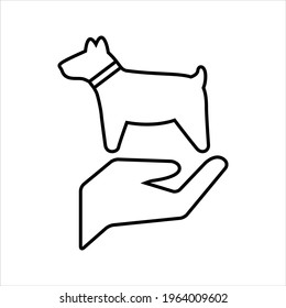 Diseño de símbolo vectorial de cuidado de mascotas