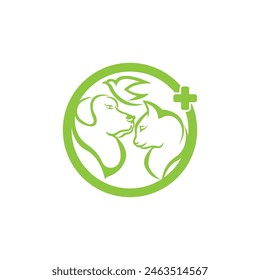 Ilustración de diseño de Plantilla de logotipo de Vector de cuidado de mascotas