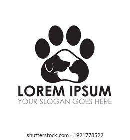 vector de cuidado de mascotas, logotipo veterinario