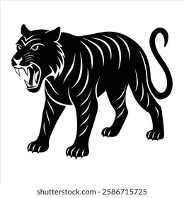 pet, carnivorous, stripes, black, fierce, carnivore, prehistoric, stone, primeval, eps, image, cougar, saber, domesticated, illustration, animal, tiger, predator, cartoon, art, animals, vector, extinc