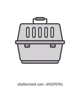Pet carriage bag flat line icon.