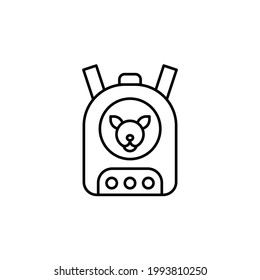pet carrier bag icon vector line style. pet shop icon design. isolated on white background
