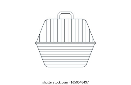 Pet carrier box icon vector image