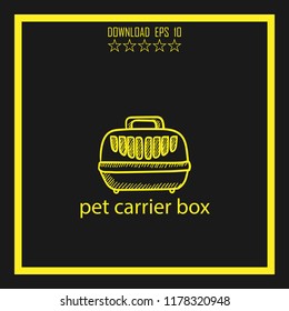 pet carrier box  sketch vector icon