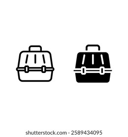 Pet carrier icon set color editable 