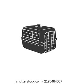 Pet Carrier Icon Silhouette Illustration. Veterinary Vector Graphic Pictogram Symbol Clip Art. Doodle Sketch Black Sign.