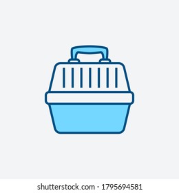 pet carrier icon, simple infographic element, in blue line style from Pet-vet set, for web and UI design