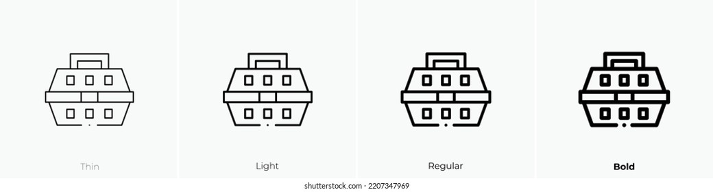pet carrier icon. Thin, Light Regular And Bold style design isolated on white background