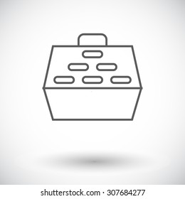 Pet carrier icon. Thin line flat vector related icon for web and mobile applications. It can be used as - logo, pictogram, icon, infographic element. Vector Illustration. 