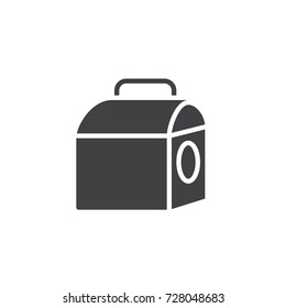 Pet carrier icon vector, filled flat sign, solid pictogram isolated on white. Symbol, logo illustration.