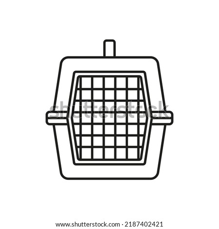 Pet carrier icon. Vector. Line style.