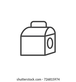 Pet carrier line icon, outline vector sign, linear style pictogram isolated on white. Symbol, logo illustration. Editable stroke