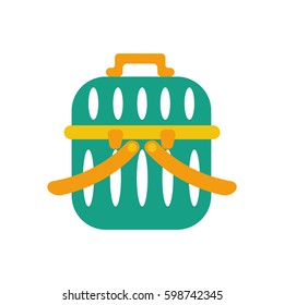 Pet carrier on the white background. Vector illustration