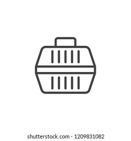 Pet carrier outline icon. linear style sign for mobile concept and web design. Animal cage simple line vector icon. Symbol, logo illustration. Pixel perfect vector graphics