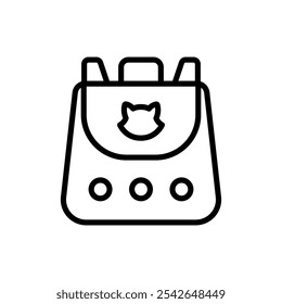 Pet carrier symbol. Comfortable animal travel. Cat carrier outline vector icon. Cage cat. Carrier crate. Animals. Isolated vector illustration.