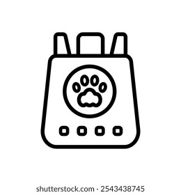 Pet carrier symbol. Comfortable animal travel. Cat carrier outline vector icon. Cage cat and dog. Carrier crate. Animals. Isolated vector illustration.