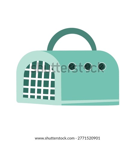 Pet Carrier Travel Box Flat Vector Illustration Animal Transport