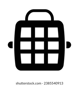 Pet Carrier Vector Glyph Icon For Personal And Commercial Use.
