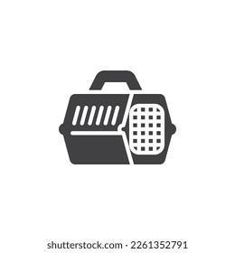 Pet Carrier vector icon. filled flat sign for mobile concept and web design. Cat carrier bag glyph icon. Symbol, logo illustration. Vector graphics